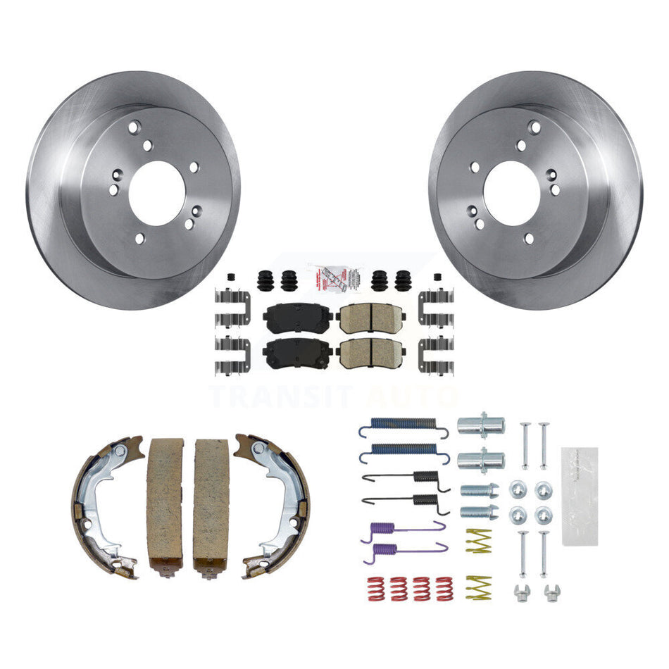 Rear Disc Rotors Ceramic Pads Parking Shoes Hardware Kit For Hyundai Tucson Kia Sportage K8A-109022