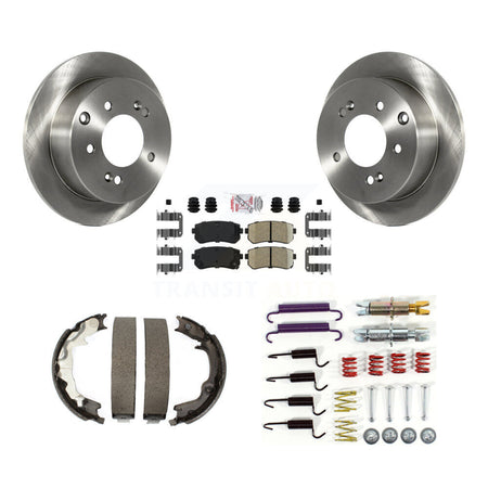 Rear Disc Rotors Ceramic Pads Parking Shoes And Hardware Kit For 2010-2013 Kia Forte Koup K8A-109026