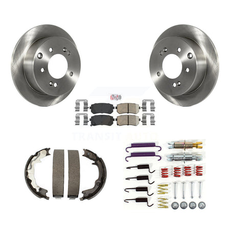 Rear Disc Rotors Ceramic Pads Parking Shoes And Hardware Kit For 2010-2013 Kia Forte Koup K8A-109027