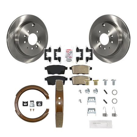 Rear Disc Rotors Ceramic Pads Parking Shoes Hardware Kit For Ford Edge Mazda CX-7 Lincoln K8A-109058