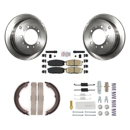 Rear Disc Rotors Ceramic Pads Parking Shoes Hardware Kit For Toyota Tundra Sequoia Lexus K8A-109061