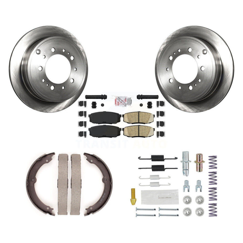 Rear Disc Rotors Ceramic Pads Parking Shoes Hardware Kit For Toyota Tundra Sequoia Lexus K8A-109061