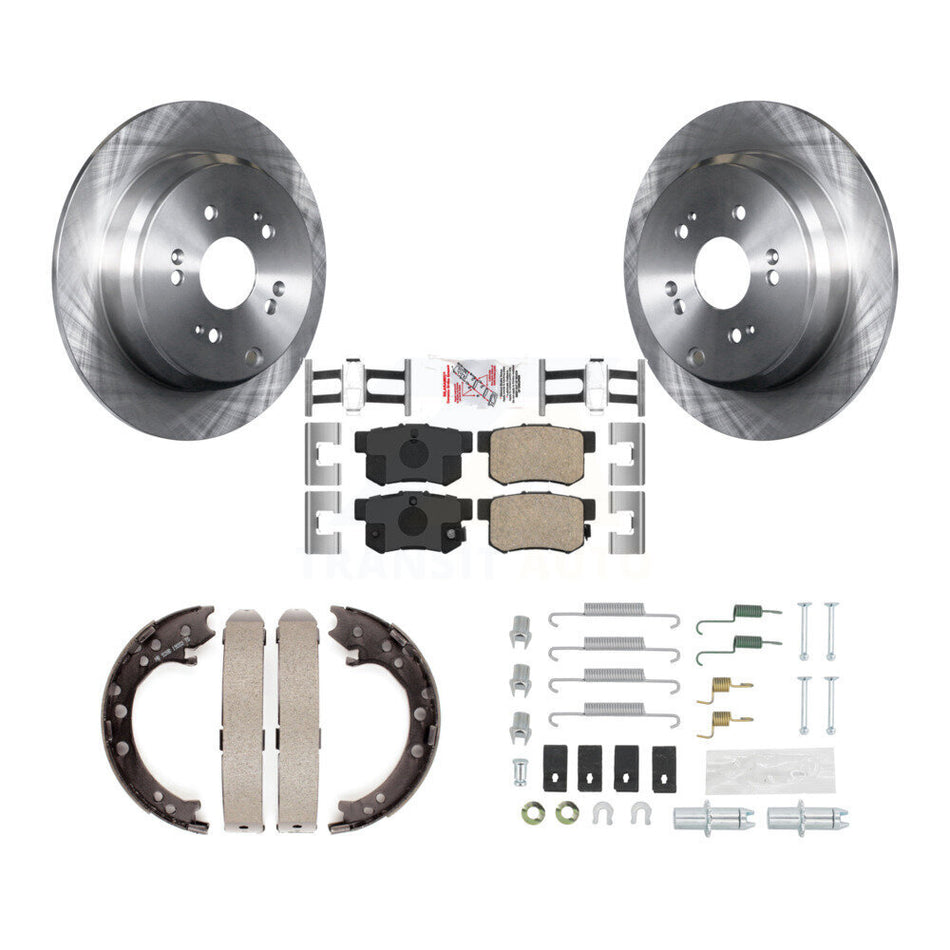 Rear Disc Rotors Ceramic Pads Parking Brake Shoes And Hardware Kit For Acura RDX K8A-109071