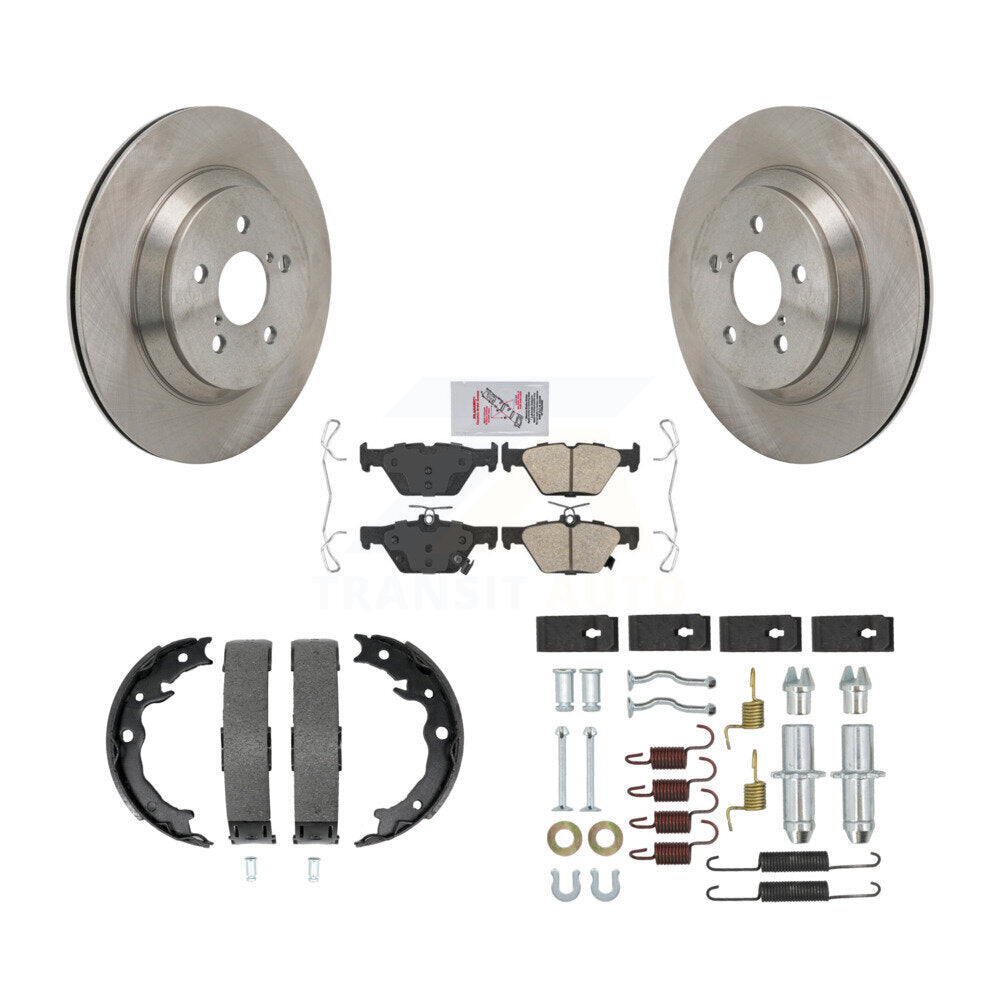 Rear Disc Rotors Ceramic Pads Parking Brake Shoes And Hardware Kit For Subaru Crosstrek K8A-109099