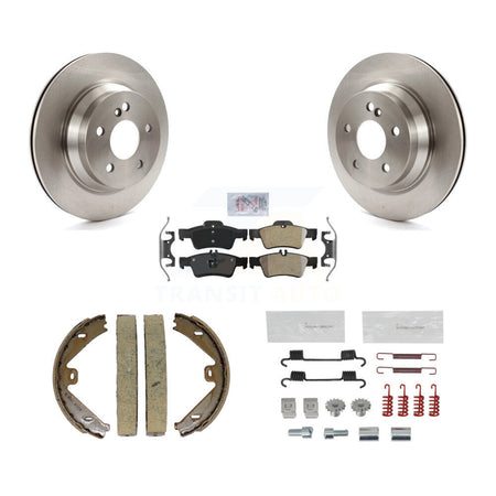 Rear Disc Rotors Semi-Metallic Pads Parking Shoes And Hardware Kit For Mercedes-Benz E350 K8A-109114