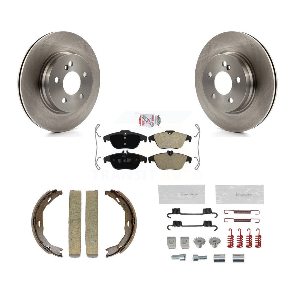 Rear Disc Rotors Semi-Metallic Pads Parking Shoes And Hardware Kit For Mercedes-Benz C300 K8A-109115