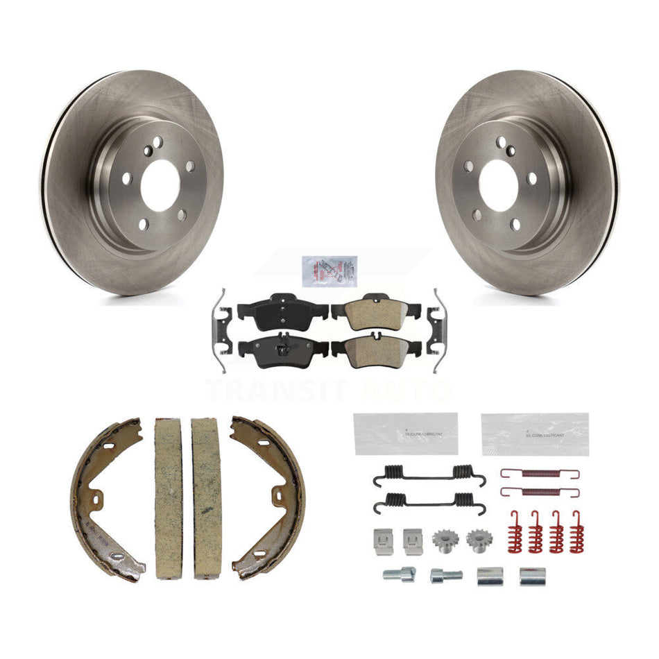 Rear Disc Rotors Semi-Metallic Pads Parking Shoes And Hardware Kit For Mercedes-Benz E550 K8A-109116