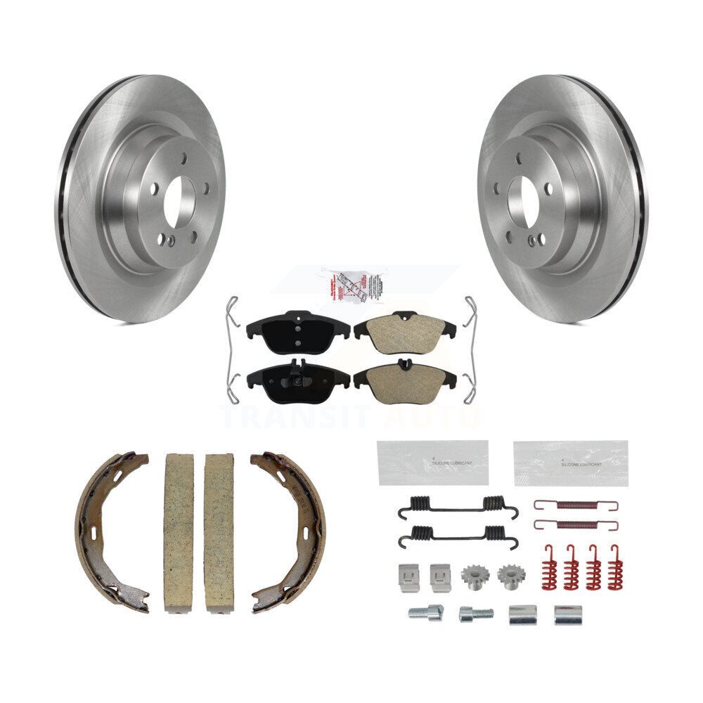 Rear Disc Rotors Semi-Metallic Pads Parking Shoes And Hardware Kit For Mercedes-Benz E550 K8A-109117