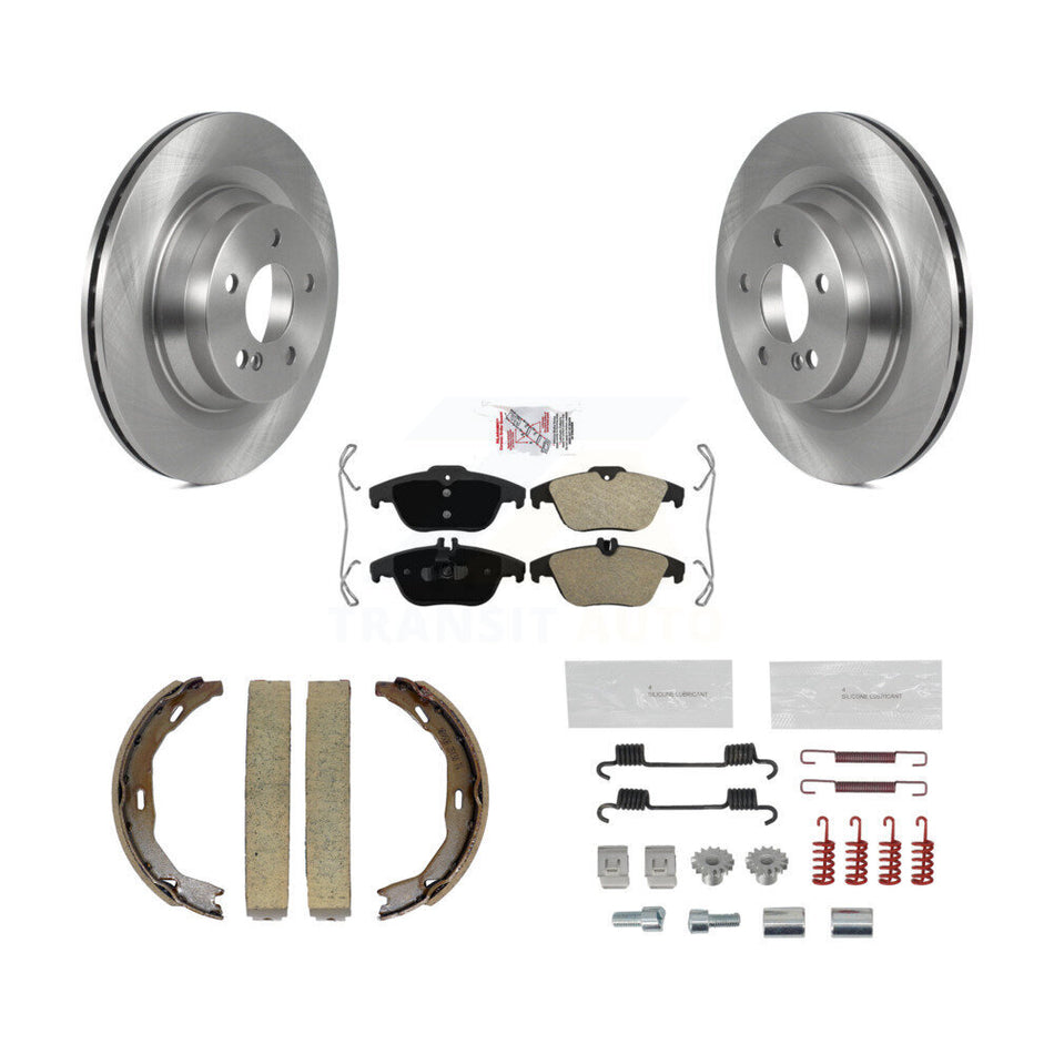 Rear Disc Rotors Semi-Metallic Pads Parking Shoes And Hardware Kit For Mercedes-Benz E550 K8A-109117