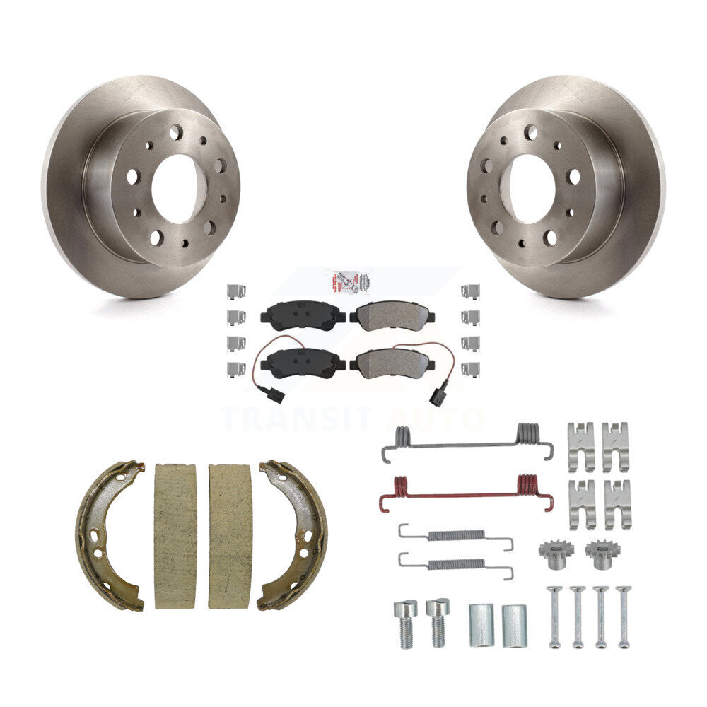Rear Disc Rotors Semi-Metallic Pads Parking Shoes And Hardware Kit For Ram ProMaster 2500 K8A-109130
