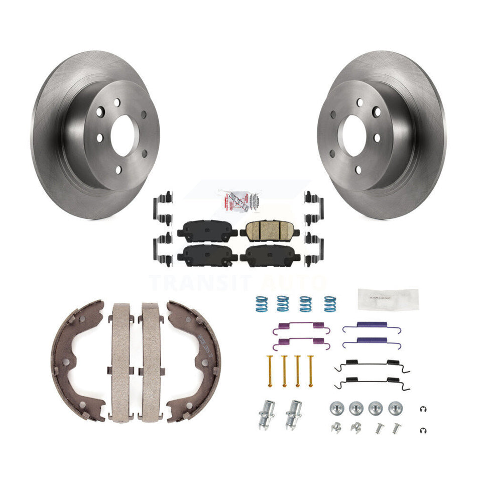 Rear Disc Rotors Ceramic Pads Parking Brake Shoes And Hardware Kit For Nissan Altima K8A-109136