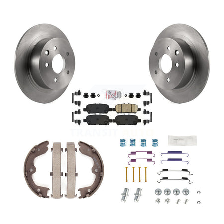 Rear Disc Rotors Ceramic Pads Parking Brake Shoes And Hardware Kit For Nissan Altima K8A-109137