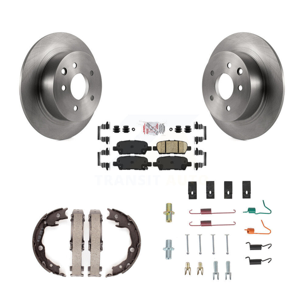 Rear Disc Rotors Ceramic Pads Parking Brake Shoes And Hardware Kit For Nissan Sentra Juke K8A-109139