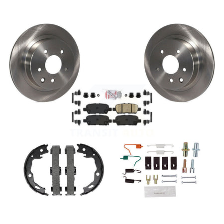 Rear Disc Rotors Ceramic Pads Parking Brake Shoes And Hardware Kit For Nissan Rogue K8A-109145