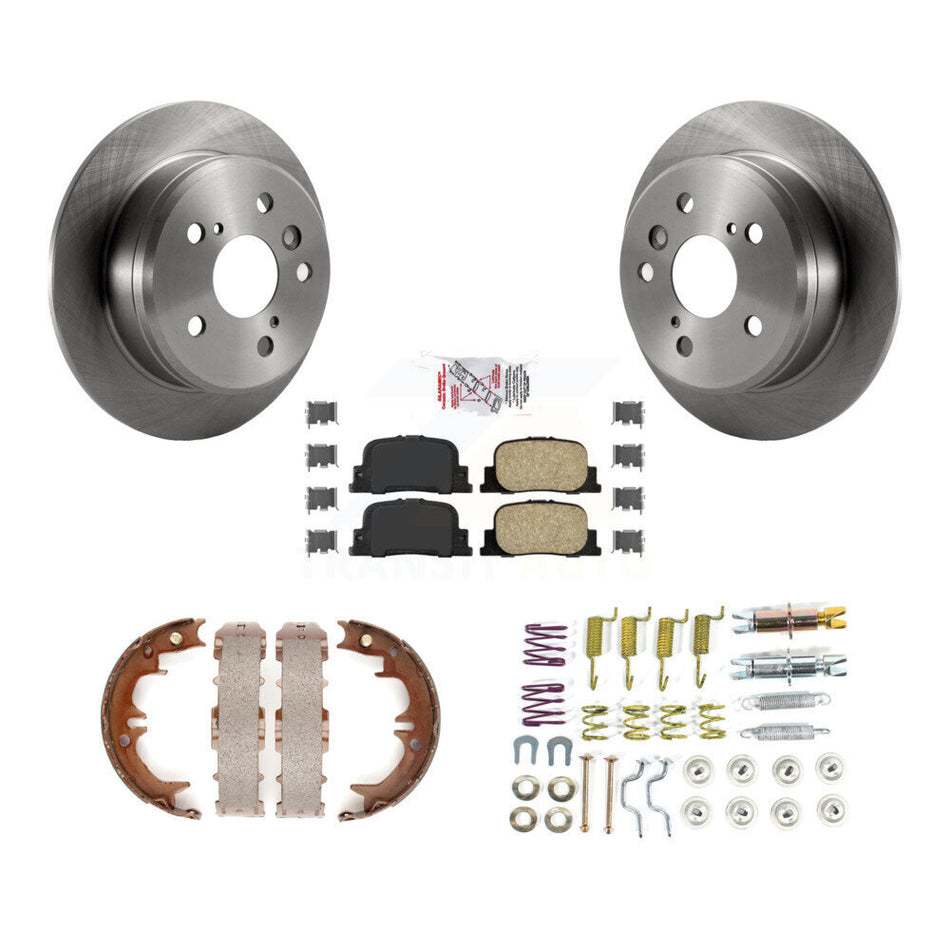 Rear Disc Rotors Ceramic Pads Parking Shoes And Hardware Kit For Toyota Camry Lexus ES300 K8A-109152