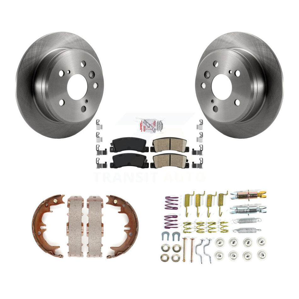 Rear Disc Rotors Ceramic Pads Parking Shoes & Hardware Kit For Toyota Camry Solara Lexus K8A-109153