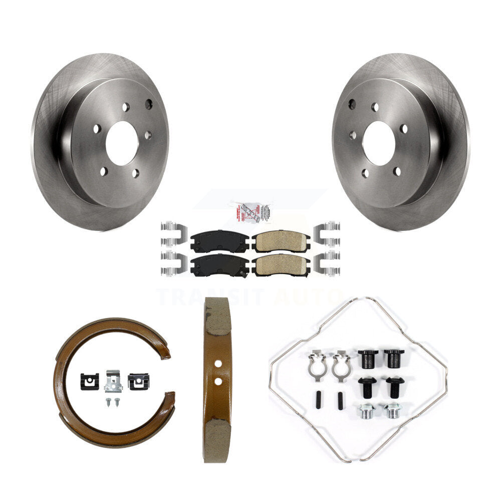 Rear Disc Rotors Ceramic Pads Parking Shoes And Hardware Kit For Buick Rendezvous Pontiac K8A-109159