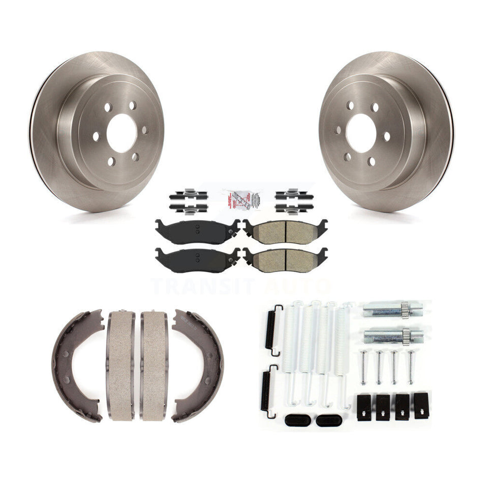 Rear Disc Rotors Semi-Metallic Pads Parking Shoes And Hardware Kit For 2003 Dodge Durango K8A-109166
