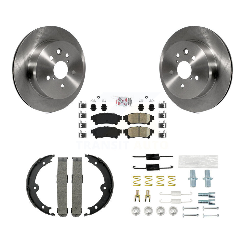 Rear Disc Rotors Ceramic Pads Parking Brake Shoes And Hardware Kit For Lexus IS250 K8A-109176