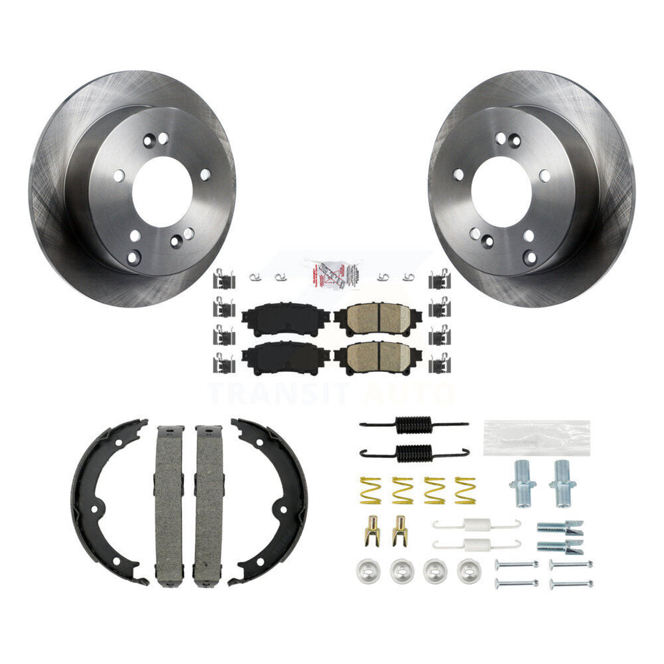 Rear Disc Rotors Ceramic Pads Parking Brake Shoes And Hardware Kit For Lexus IS250 K8A-109177