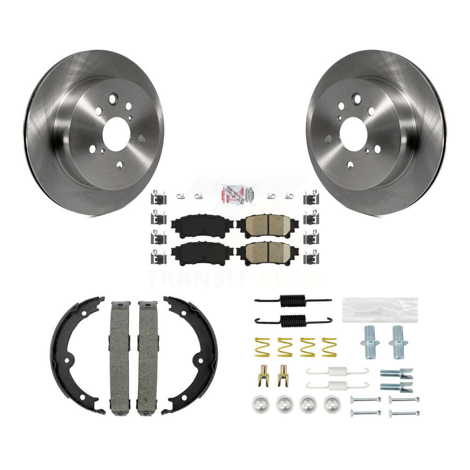 Rear Disc Rotors Ceramic Pads Parking Brake Shoes And Hardware Kit For Lexus IS250 K8A-109178