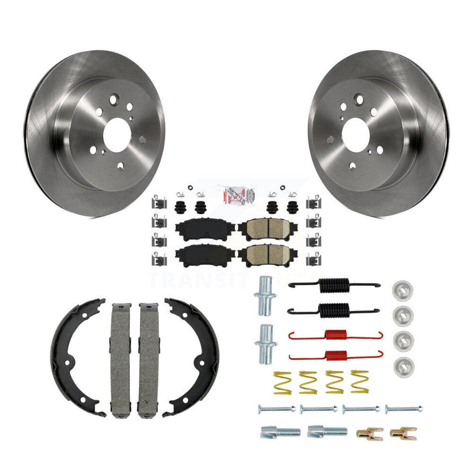 Rear Disc Rotors Ceramic Pads Parking Brake Shoes And Hardware Kit For Lexus IS350 K8A-109179