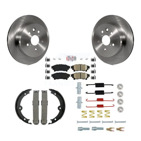 Rear Disc Rotors Ceramic Pads Parking Brake Shoes And Hardware Kit For Lexus IS350 K8A-109180