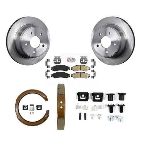 Rear Disc Rotors Ceramic Pads Parking Shoes And Hardware Kit For Chevrolet GMC Blazer S10 K8A-109181