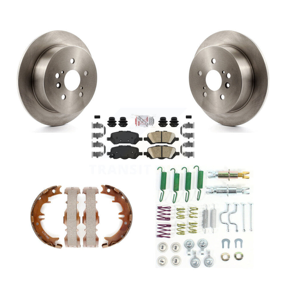 Rear Disc Rotors Ceramic Pads Parking Brake Shoes Hardware Kit For 2009-2016 Toyota Venza K8A-109201