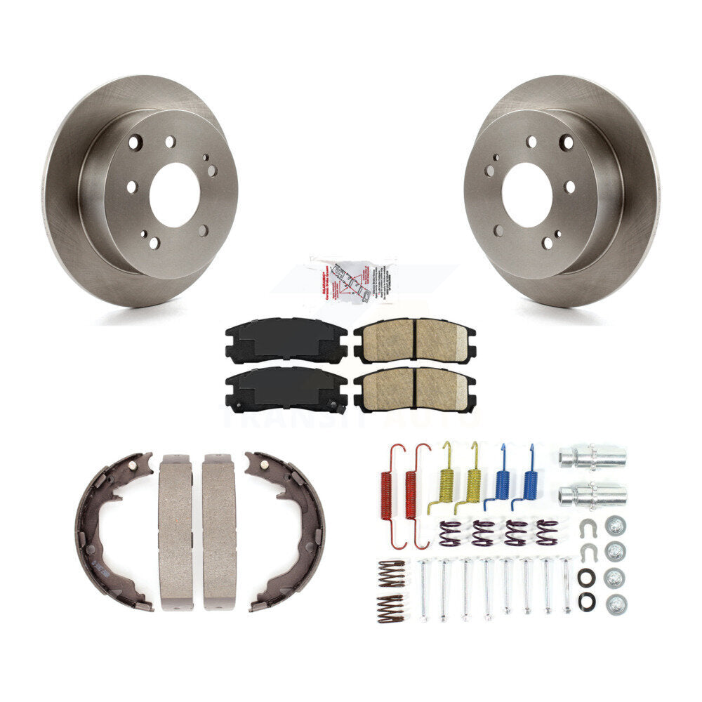 Rear Disc Rotors Ceramic Pads Parking Shoes & Hardware Kit For Mitsubishi Eclipse Galant K8A-109203