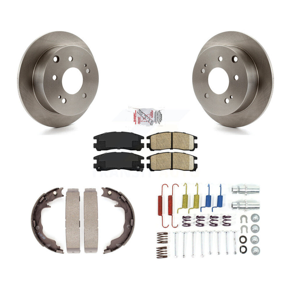 Rear Disc Rotors Ceramic Pads Parking Shoes & Hardware Kit For Mitsubishi Eclipse Galant K8A-109203