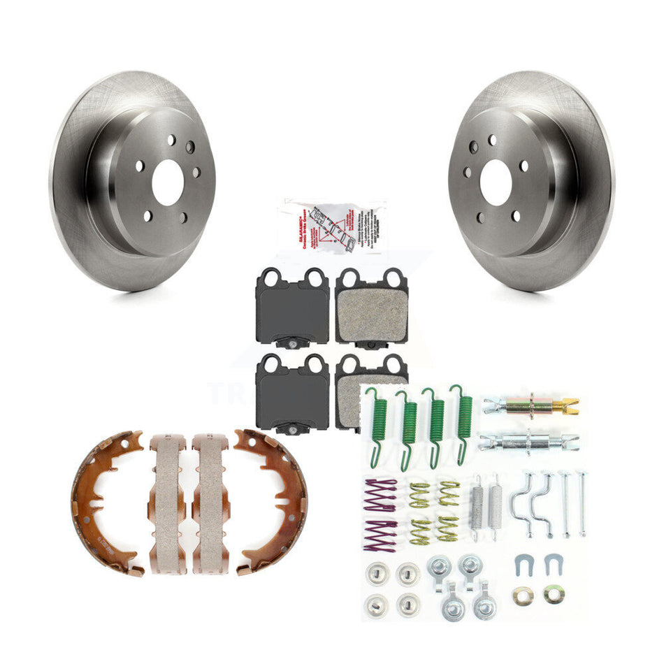 Rear Disc Rotors Semi-Metallic Pads Parking Shoes And Hardware Kit For Lexus SC430 IS300 K8A-109204
