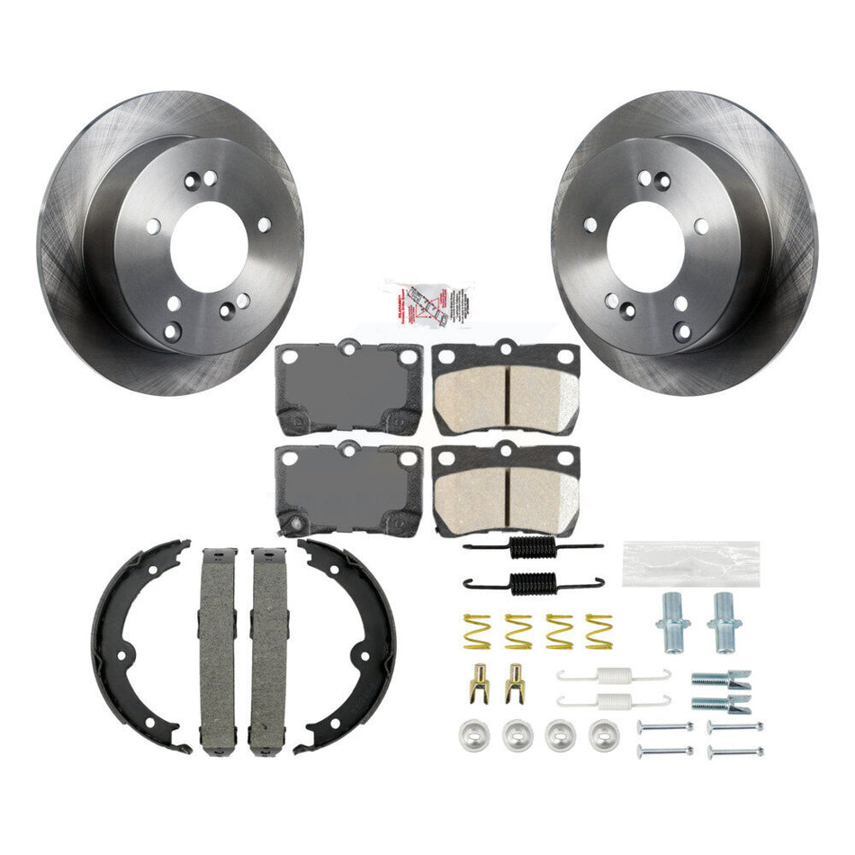 Rear Disc Rotors Ceramic Pads Parking Brake Shoes And Hardware Kit For Lexus IS250 K8A-109210