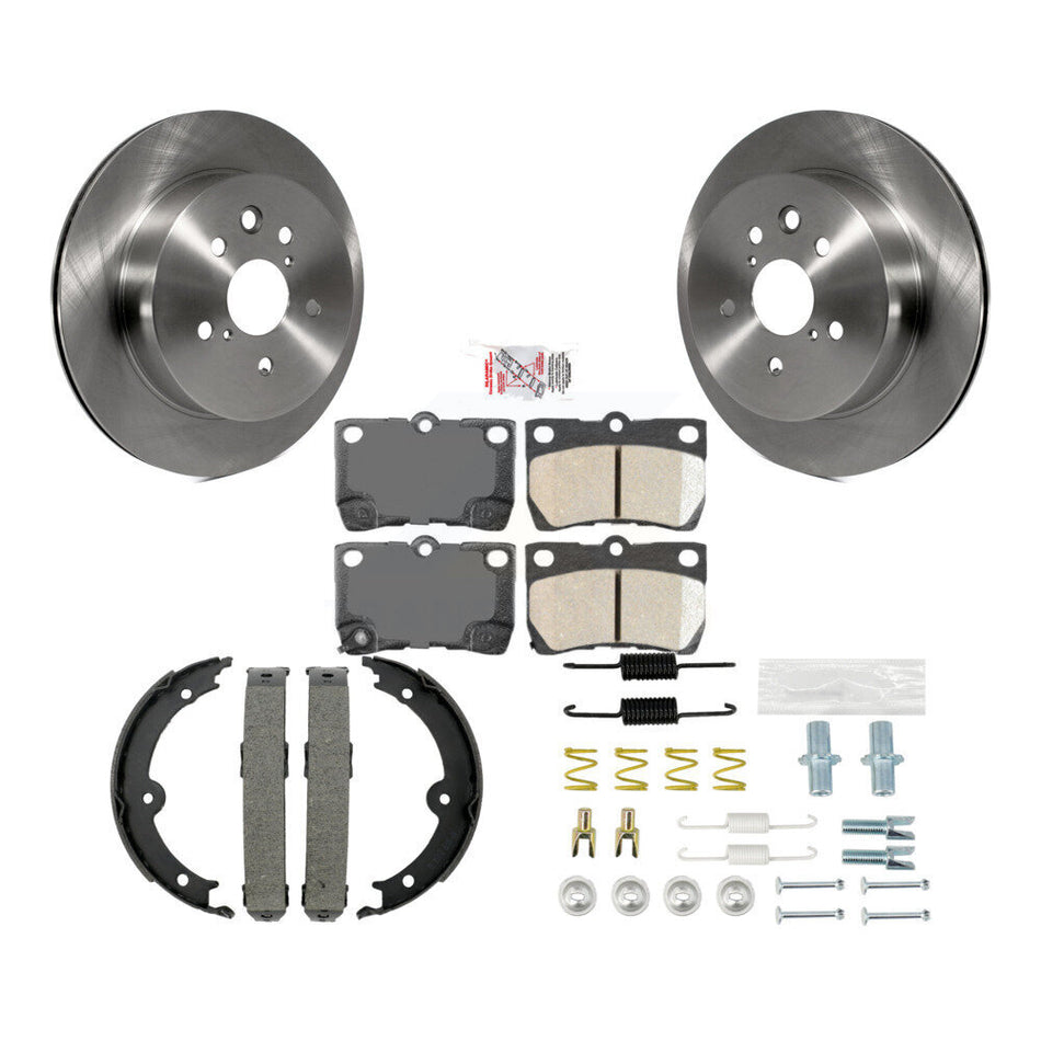 Rear Disc Rotors Ceramic Pads Parking Shoes And Hardware Kit For Lexus IS250 IS350 GS350 K8A-109211
