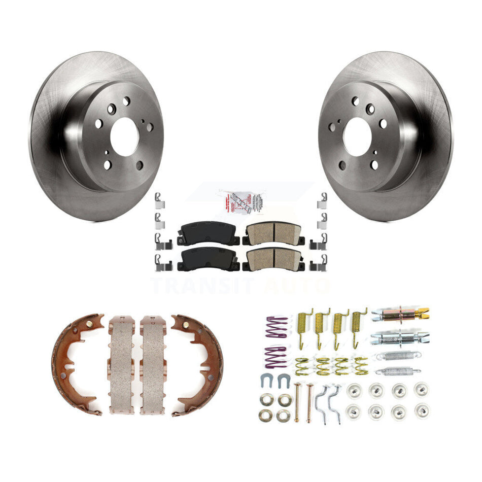Rear Disc Rotors Ceramic Pads Parking Shoes And Hardware Kit For Lexus Toyota Camry RX300 K8A-109216