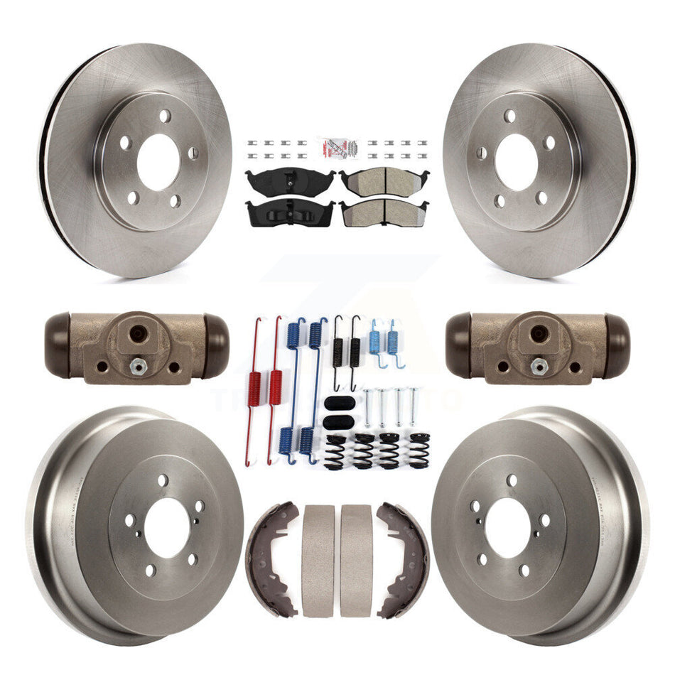 Front Rear Disc Brake Rotor Semi-Metallic Pad & Drum Kit (9Pc) For Chrysler Grand Voyager K8A-109219