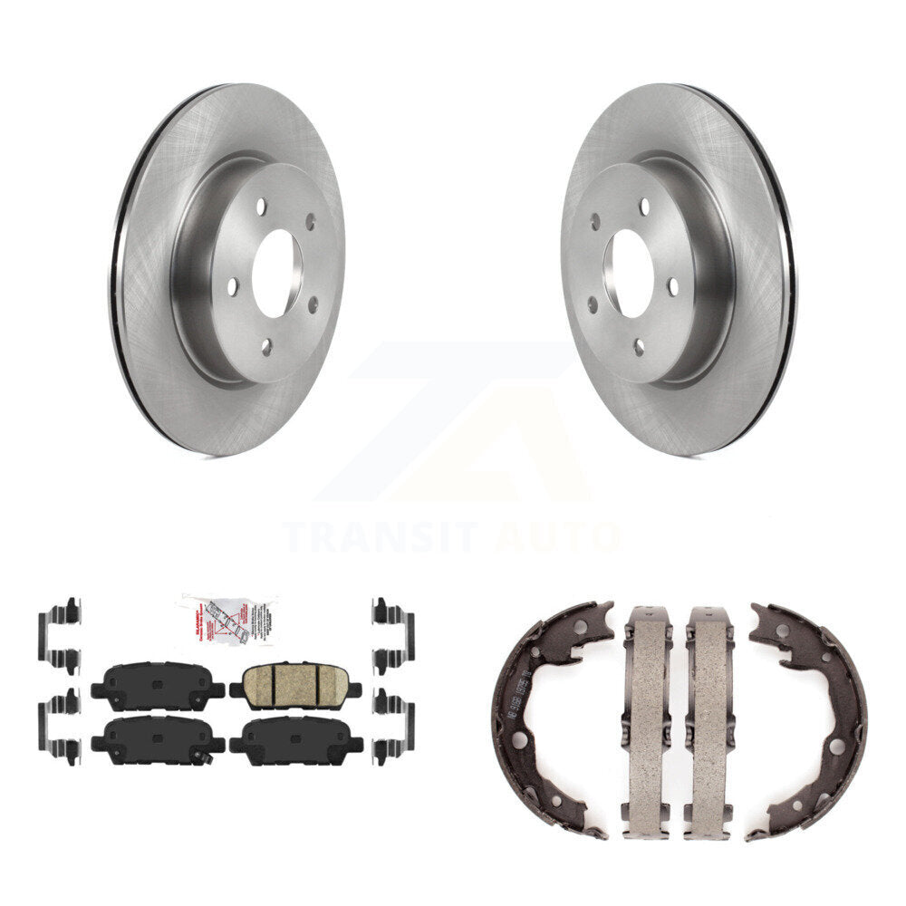 Rear Disc Rotors Ceramic Pads And Parking Brake Shoes Kit For Nissan LEAF K8A-109224