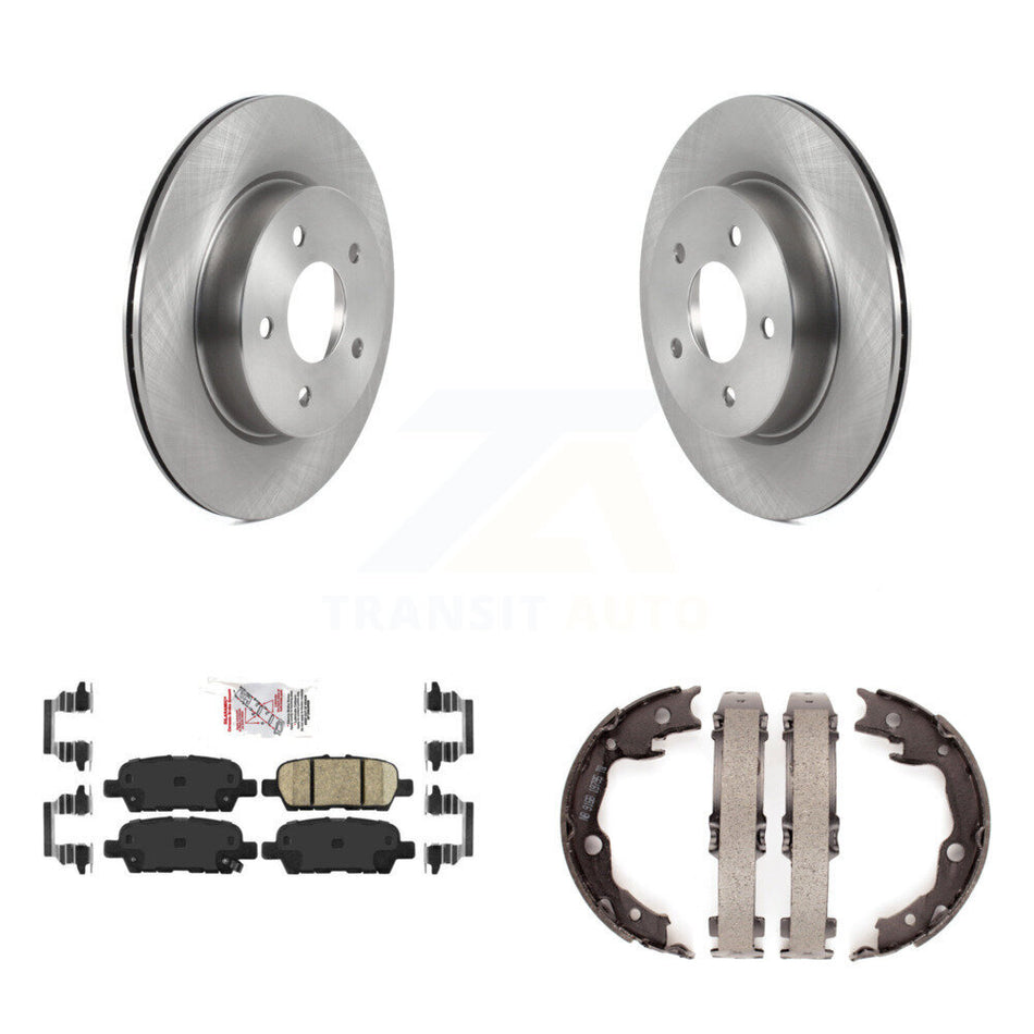 Rear Disc Rotors Ceramic Pads And Parking Brake Shoes Kit For Nissan LEAF K8A-109224