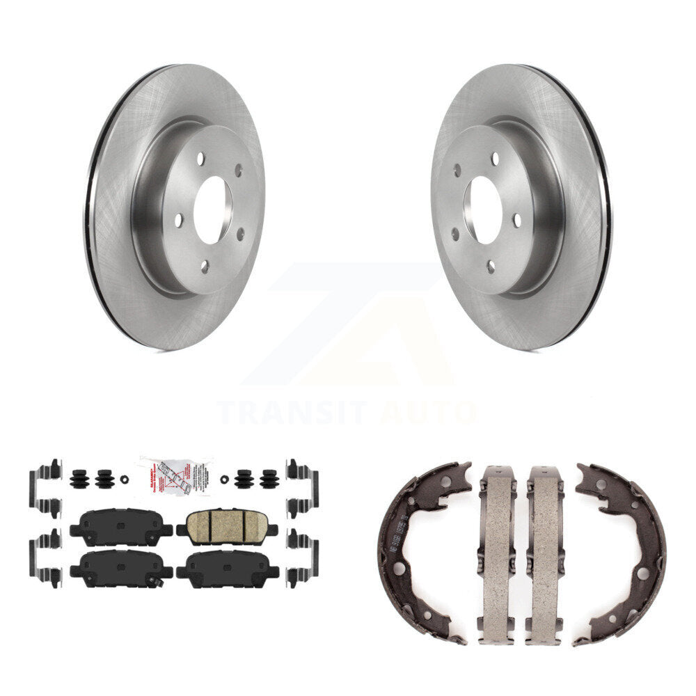 Rear Disc Rotors Ceramic Pads And Parking Brake Shoes Kit For Nissan LEAF K8A-109225