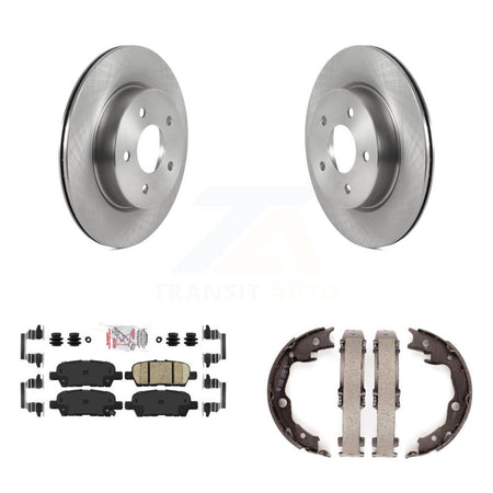 Rear Disc Rotors Ceramic Pads And Parking Brake Shoes Kit For Nissan LEAF K8A-109225