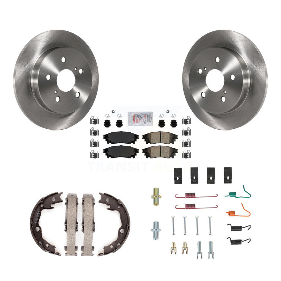 Rear Disc Rotors Ceramic Pads Parking Brake Shoes And Hardware Kit For Toyota Camry K8A-109231