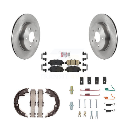 Rear Disc Rotors Ceramic Pads Parking Brake Shoes And Hardware Kit For Nissan LEAF K8A-109237