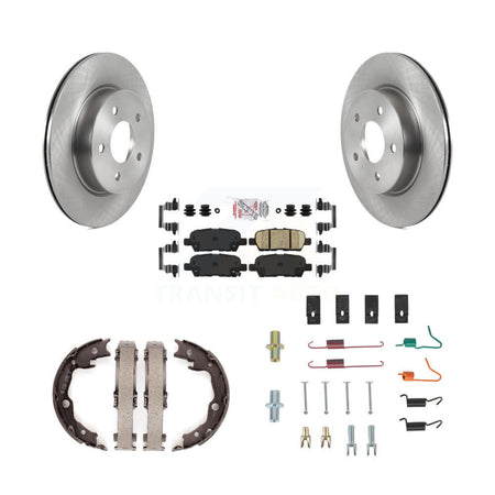 Rear Disc Rotors Ceramic Pads Parking Brake Shoes And Hardware Kit For Nissan LEAF K8A-109238