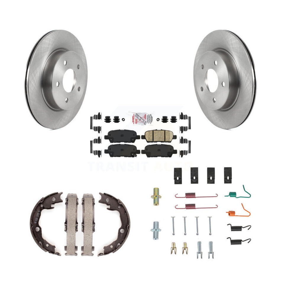 Rear Disc Rotors Ceramic Pads Parking Brake Shoes And Hardware Kit For Nissan LEAF K8A-109238
