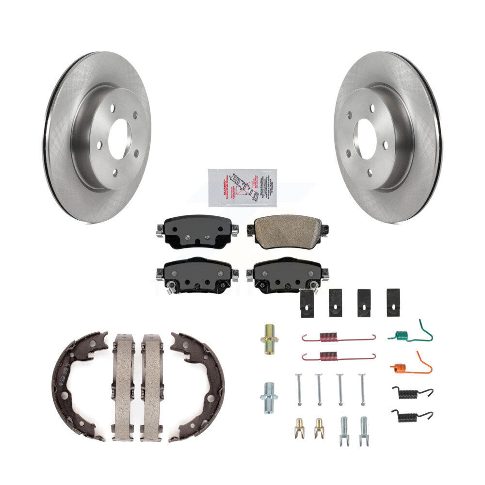 Rear Disc Rotors Ceramic Pads Parking Brake Shoes And Hardware Kit For Nissan LEAF K8A-109239