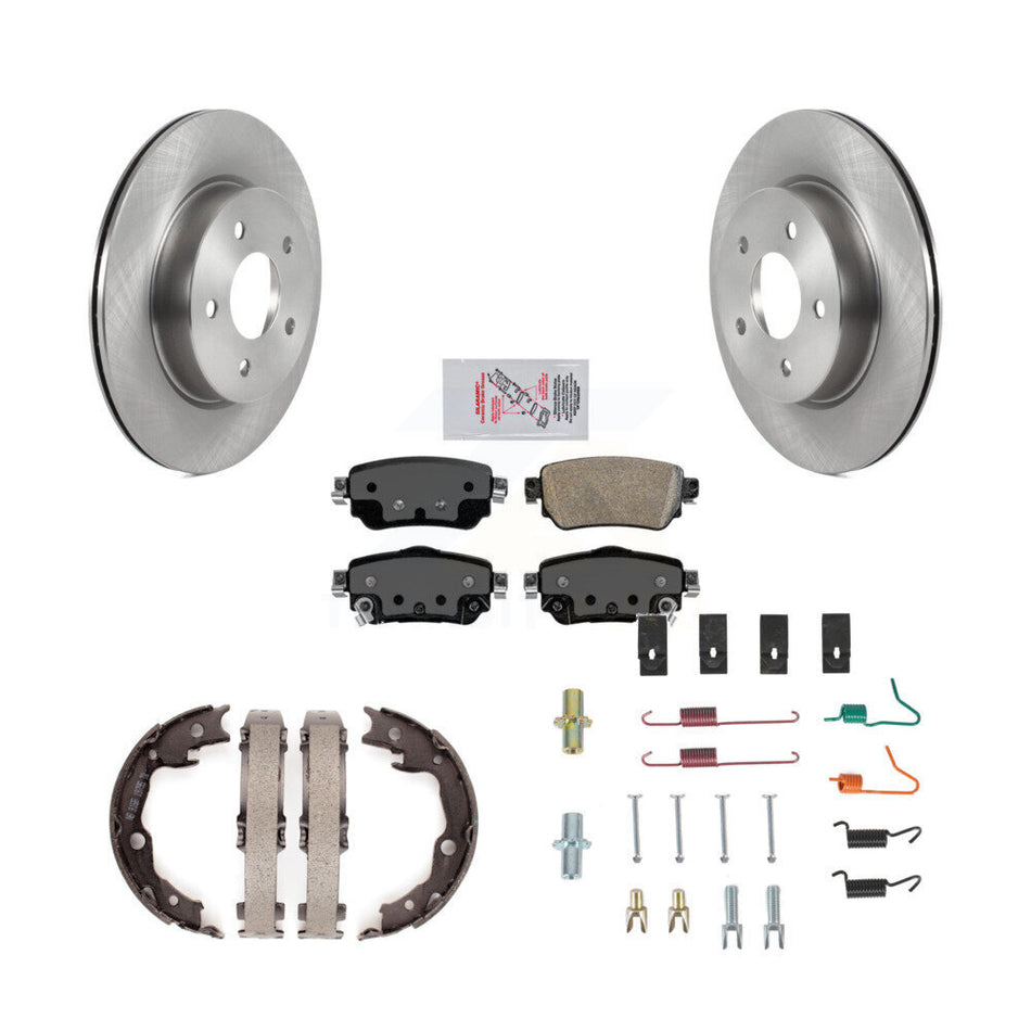 Rear Disc Rotors Ceramic Pads Parking Brake Shoes And Hardware Kit For Nissan LEAF K8A-109239