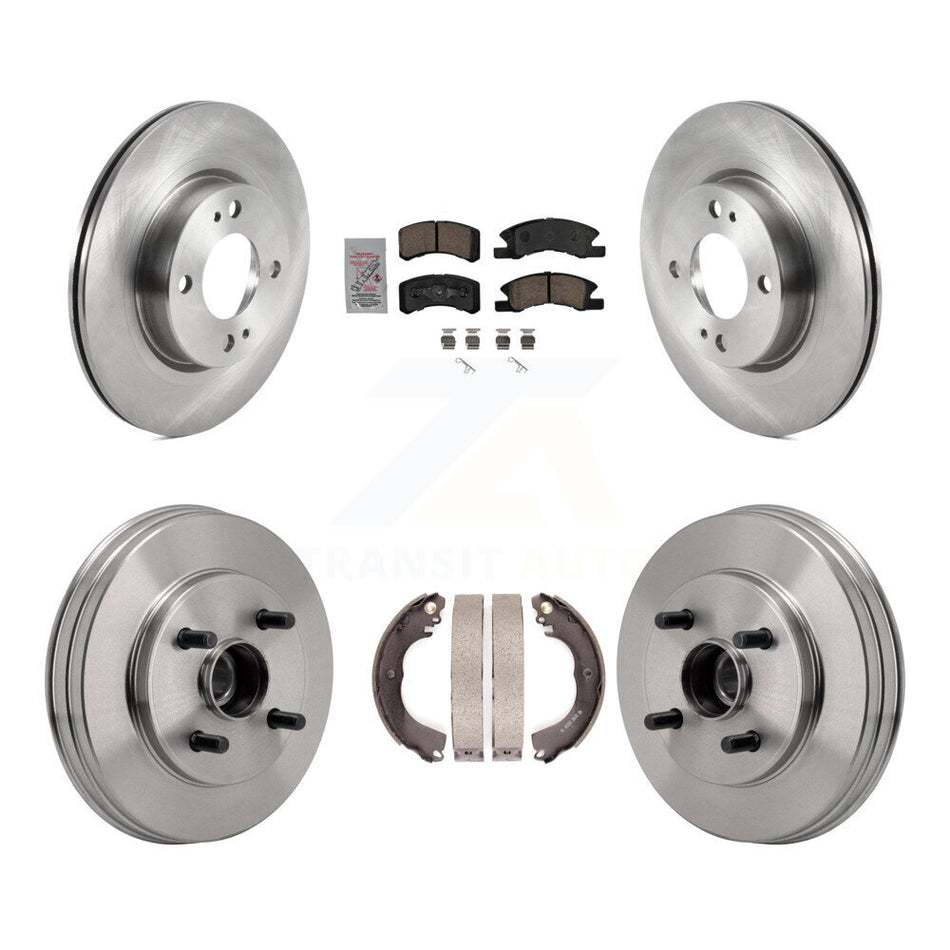 Front Rear Disc Brake Rotors Ceramic Pads And Drum Kit For 2017-2023 Mitsubishi Mirage G4 K8A-109240