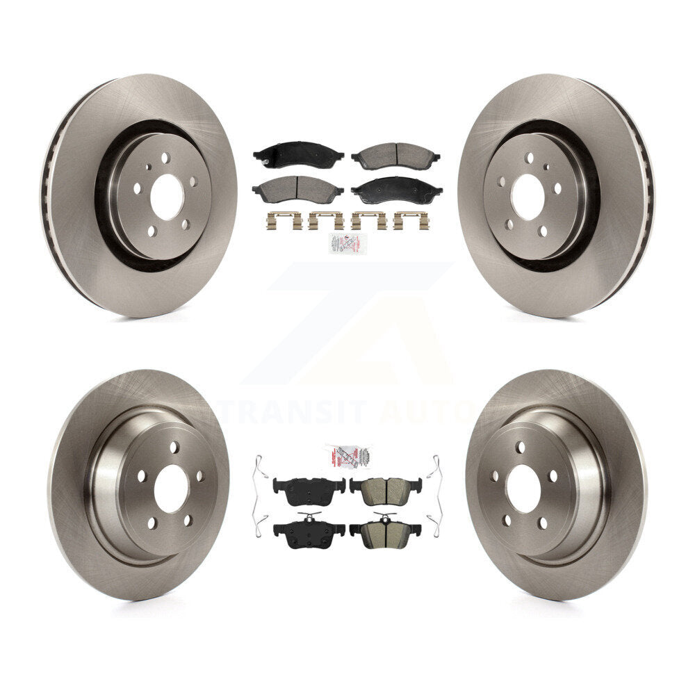 Front Ceramic Rear Semi-Metallic Pads And Disc Brake Rotors Kit For Lincoln Nautilus K8A-109257