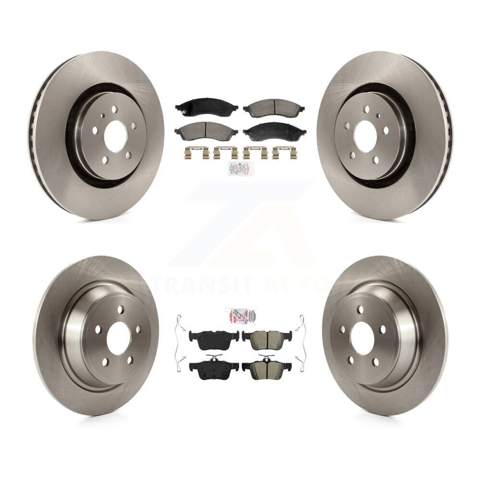 Front Ceramic Rear Semi-Metallic Pads And Disc Brake Rotors Kit For Lincoln Nautilus K8A-109257