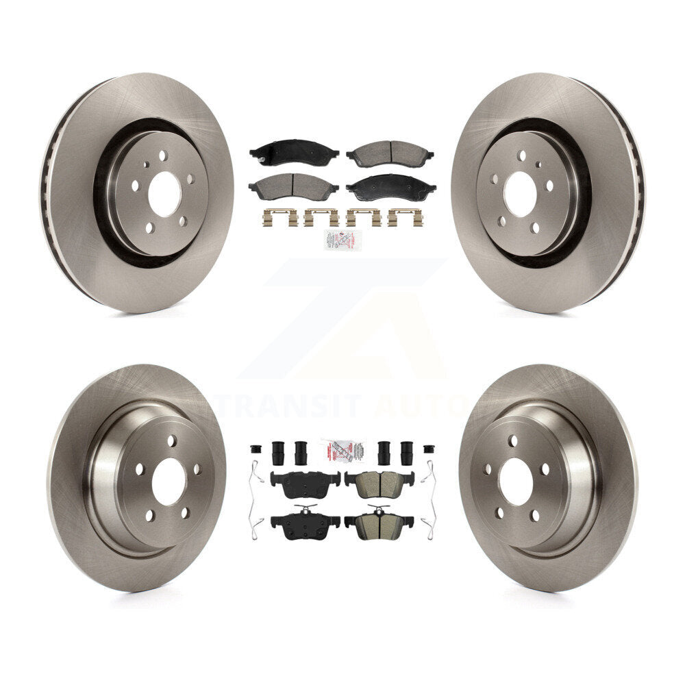 Front Ceramic Rear Semi-Metallic Pads And Disc Brake Rotors Kit For Lincoln Nautilus K8A-109258